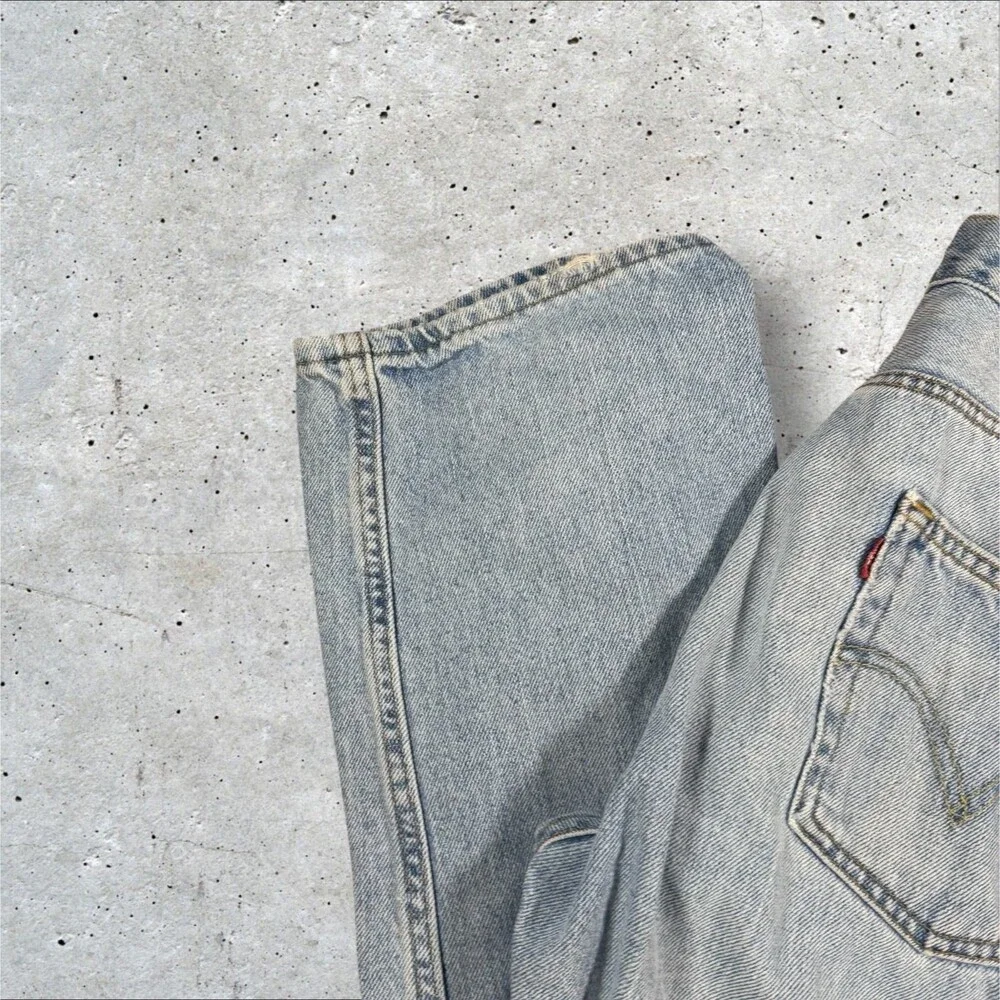 Levis 505 Regular Fit Jeans Mens 36x32 Light Wash Blue Straight Denim Pants